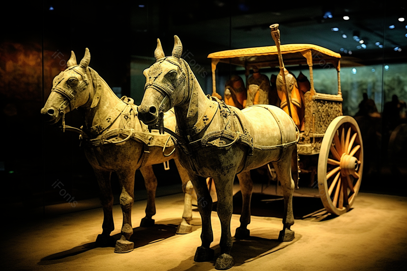 精美秦兵马俑彩绘铜车马,高清,摄影图,摄影图片,图片大全,摄影图免费下载